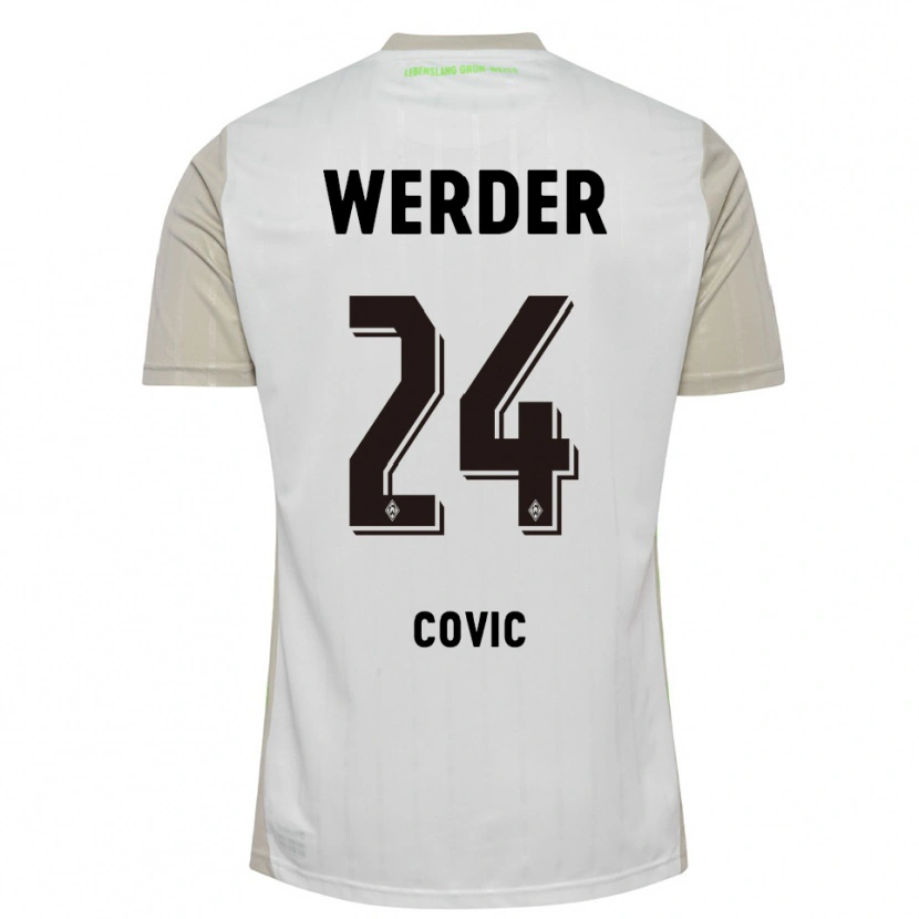 Danxen Kinder Patrice Covic #24 Weiß Schwarz Auswärtstrikot Trikot 2025/26 T-Shirt Österreich