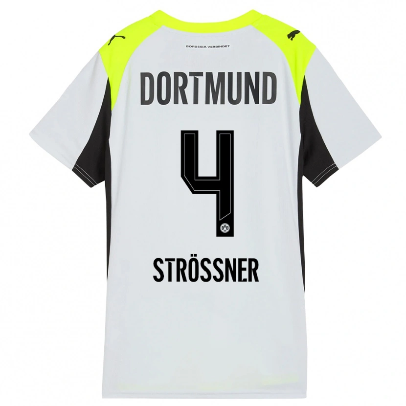 Danxen Kinder Lenni Strößner #4 Fluoreszierendes Gelb Auswärtstrikot Trikot 2025/26 T-Shirt Österreich