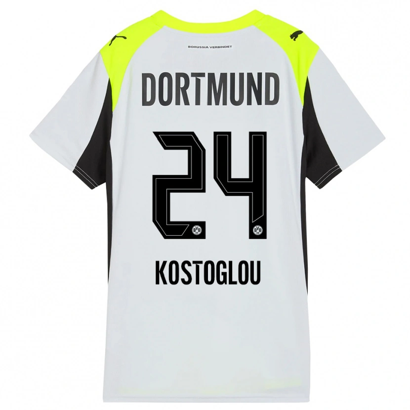 Danxen Kinder Christos Kostoglou #24 Fluoreszierendes Gelb Auswärtstrikot Trikot 2025/26 T-Shirt Österreich