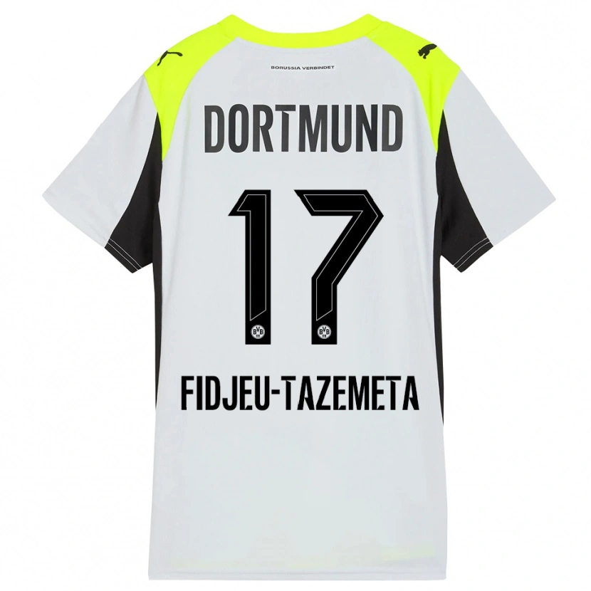 Danxen Kinder Thierry Fidjeu-Tazemeta #17 Fluoreszierendes Gelb Auswärtstrikot Trikot 2025/26 T-Shirt Österreich