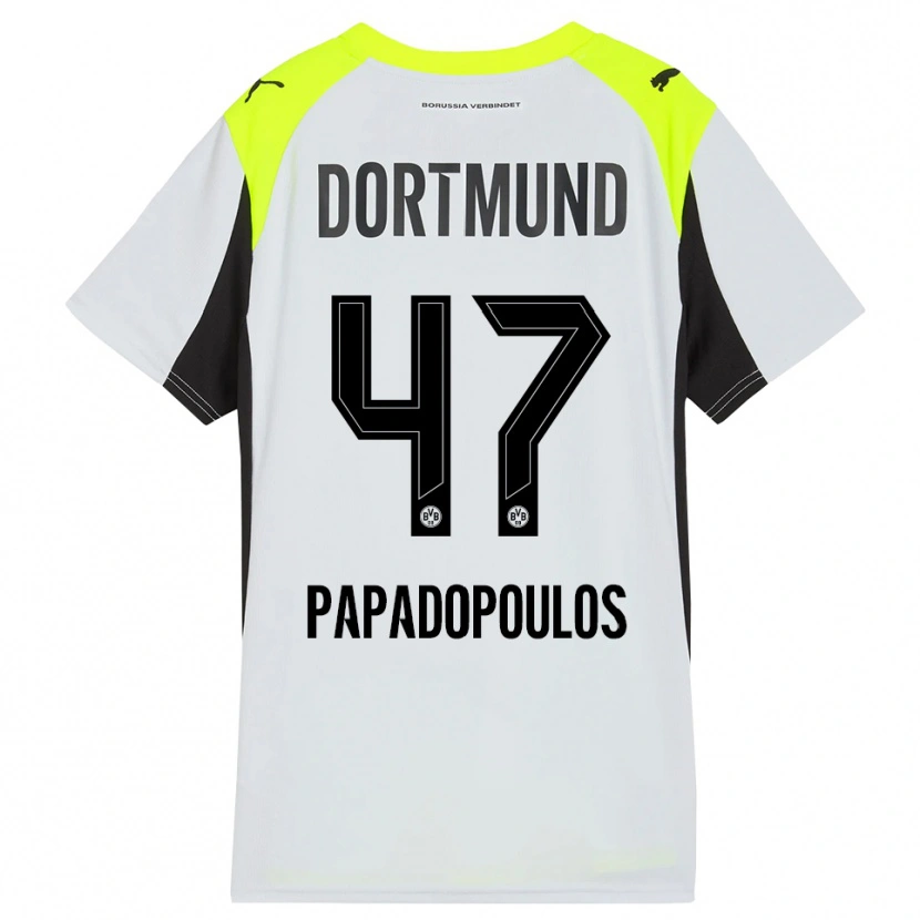 Danxen Kinder Antonios Papadopoulos #47 Fluoreszierendes Gelb Auswärtstrikot Trikot 2025/26 T-Shirt Österreich
