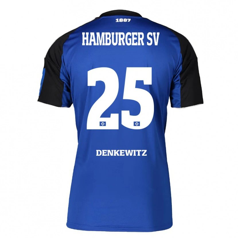 Danxen Kinder Nick Denkewitz #25 Blau Schwarz Auswärtstrikot Trikot 2025/26 T-Shirt Österreich