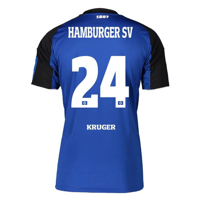 Danxen Kinder Artur Krüger #24 Blau Schwarz Auswärtstrikot Trikot 2025/26 T-Shirt Österreich