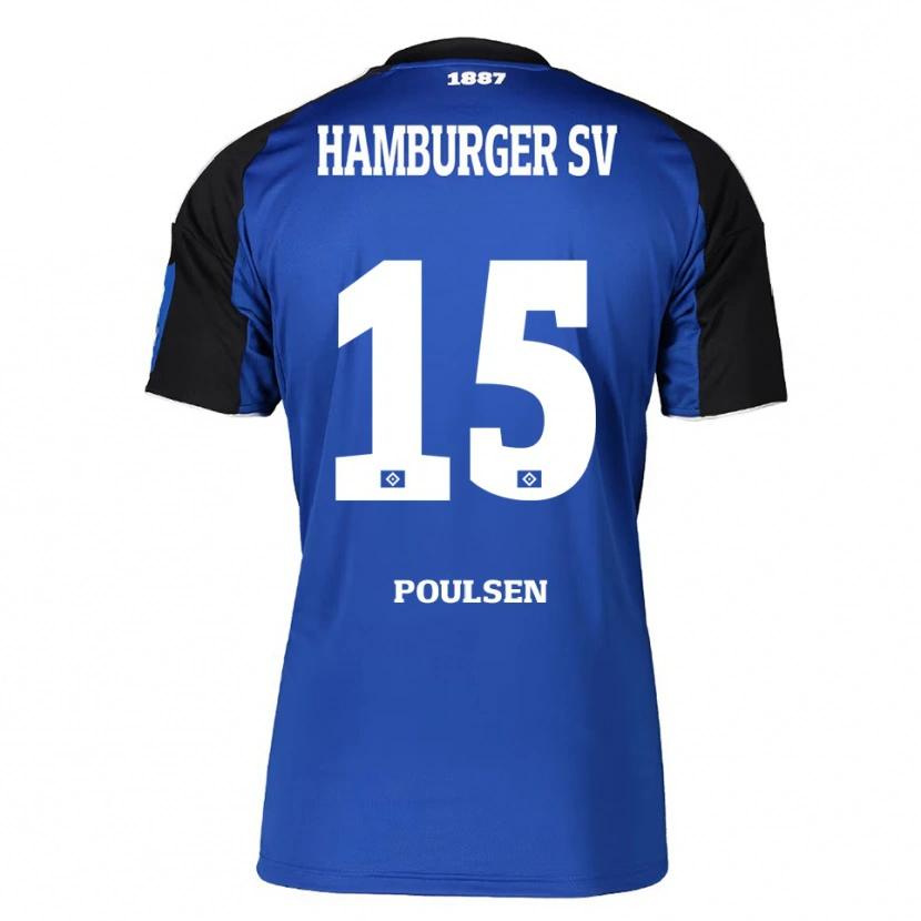 Danxen Kinder Yussuf Poulsen #15 Blau Schwarz Auswärtstrikot Trikot 2025/26 T-Shirt Österreich