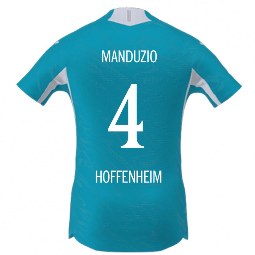 Danxen Kinder Mattia Manduzio #4 Himmelblau Auswärtstrikot Trikot 2025/26 T-Shirt Österreich