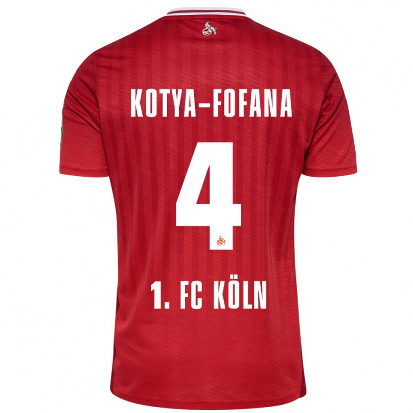 Danxen Kinder Assad Kotya-Fofana #4 Rot Weiß Auswärtstrikot Trikot 2025/26 T-Shirt Österreich