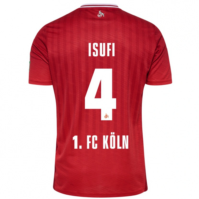 Danxen Kinder Leo Isufi #4 Rot Weiß Auswärtstrikot Trikot 2025/26 T-Shirt Österreich