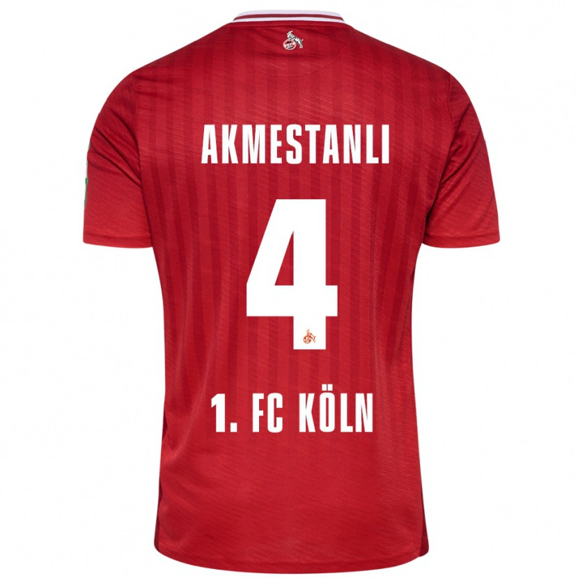Danxen Kinder Teoman Akmestanli #4 Rot Weiß Auswärtstrikot Trikot 2025/26 T-Shirt Österreich