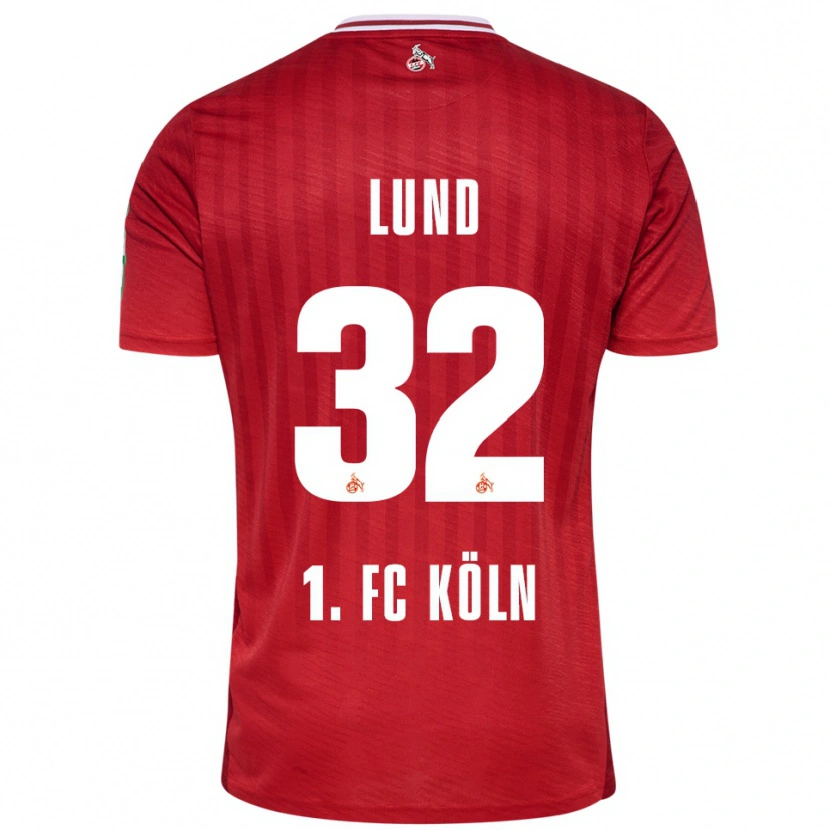 Danxen Kinder Kristoffer Lund #32 Rot Weiß Auswärtstrikot Trikot 2025/26 T-Shirt Österreich