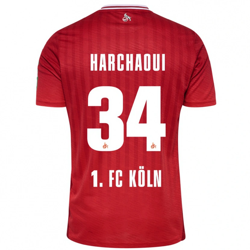 Danxen Kinder Fayssal Harchaoui #34 Rot Weiß Auswärtstrikot Trikot 2025/26 T-Shirt Österreich