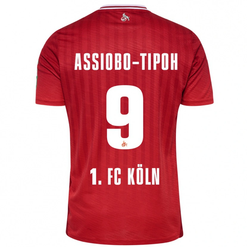 Danxen Kinder Elfried Assiobo-Tipoh #9 Rot Weiß Auswärtstrikot Trikot 2025/26 T-Shirt Österreich