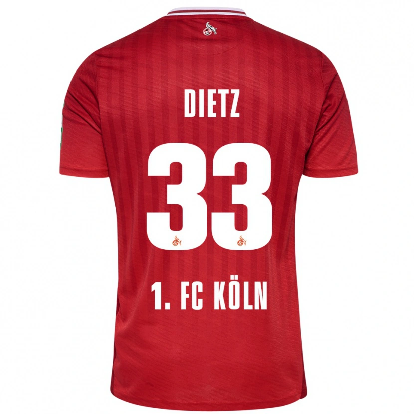 Danxen Kinder Florian Dietz #33 Rot Weiß Auswärtstrikot Trikot 2025/26 T-Shirt Österreich