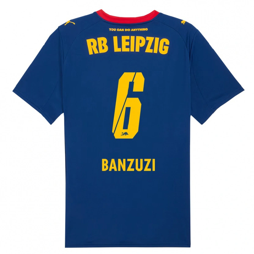 Danxen Kinder Ezechiel Banzuzi #6 Marineblau Rot Auswärtstrikot Trikot 2025/26 T-Shirt Österreich