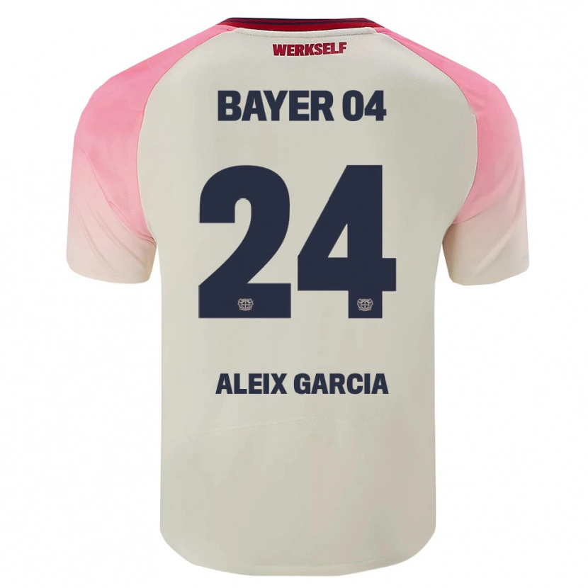 Danxen Kinder Aleix García #24 Pink Cremeweiß Auswärtstrikot Trikot 2025/26 T-Shirt Österreich