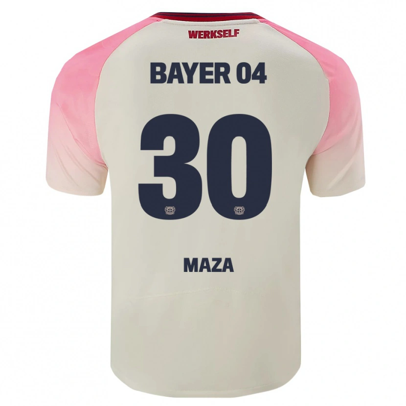 Danxen Kinder Ibrahim Maza #30 Pink Cremeweiß Auswärtstrikot Trikot 2025/26 T-Shirt Österreich