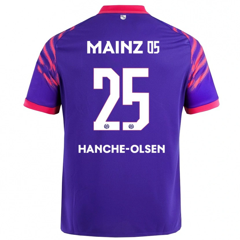 Danxen Kinder Andreas Hanche-Olsen #25 Marineblau Pink Auswärtstrikot Trikot 2025/26 T-Shirt Österreich