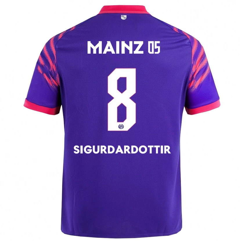 Danxen Kinder Heiðrún Sigurðardóttir #8 Marineblau Pink Auswärtstrikot Trikot 2025/26 T-Shirt Österreich