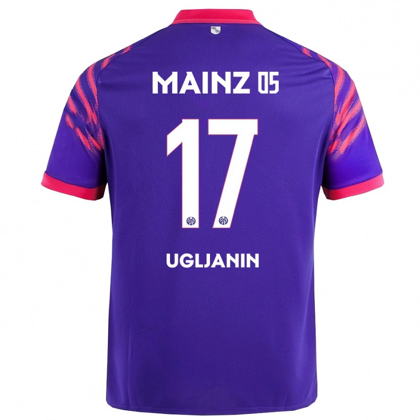Danxen Kinder Jusuf Ugljanin #17 Marineblau Pink Auswärtstrikot Trikot 2025/26 T-Shirt Österreich