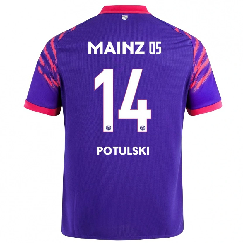 Danxen Kinder Kacper Potulski #14 Marineblau Pink Auswärtstrikot Trikot 2025/26 T-Shirt Österreich