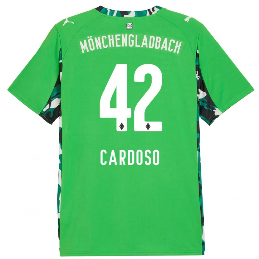 Danxen Kinder Tiago Pereira Cardoso #42 Grün Schwarz Auswärtstrikot Trikot 2025/26 T-Shirt Österreich