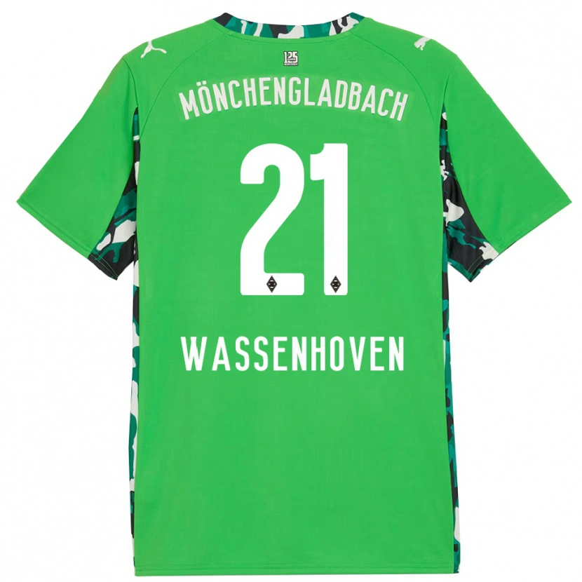 Danxen Kinder Michelle Wassenhoven #21 Grün Schwarz Auswärtstrikot Trikot 2025/26 T-Shirt Österreich