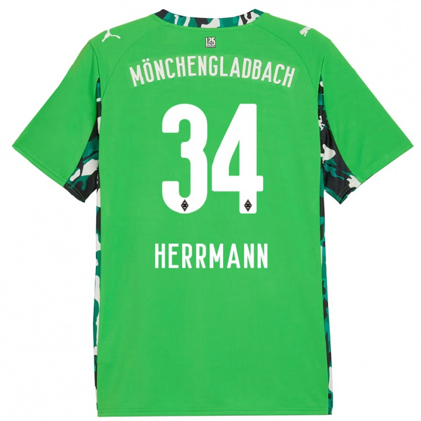 Danxen Kinder Charles Herrmann #34 Grün Schwarz Auswärtstrikot Trikot 2025/26 T-Shirt Österreich