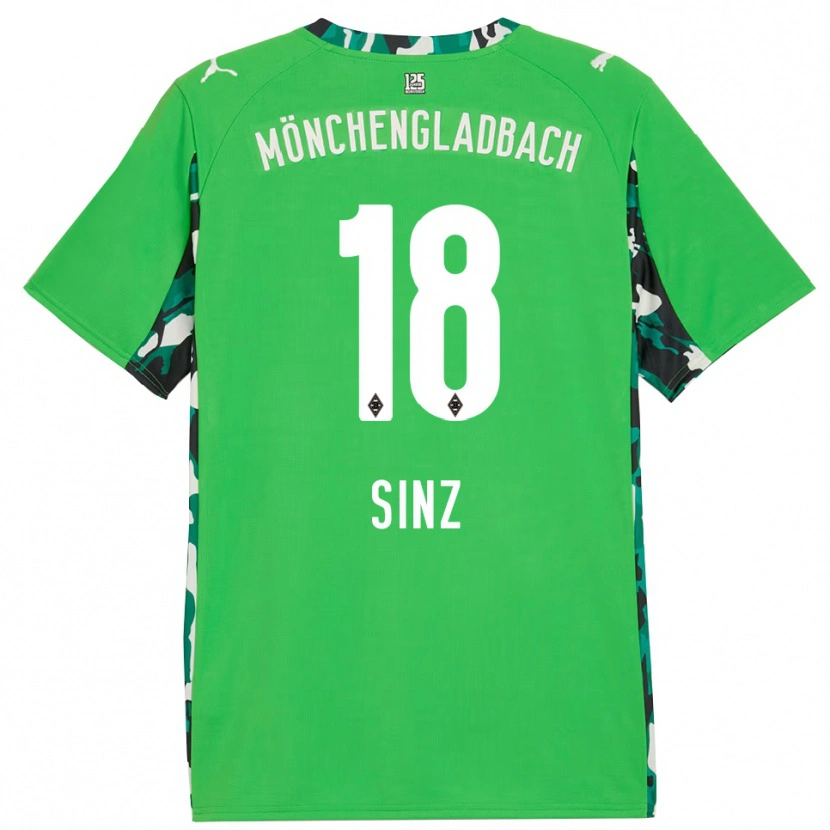Danxen Kinder Michelle Sinz #18 Grün Schwarz Auswärtstrikot Trikot 2025/26 T-Shirt Österreich