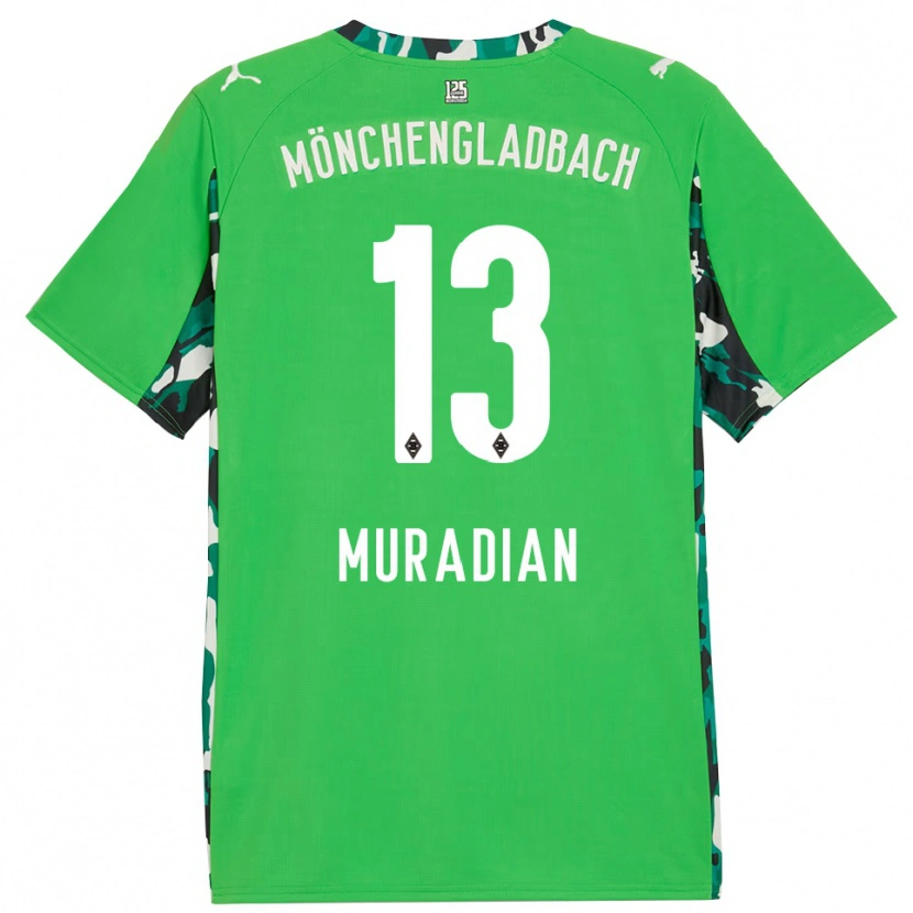 Danxen Kinder Artem Muradyan #13 Grün Schwarz Auswärtstrikot Trikot 2025/26 T-Shirt Österreich