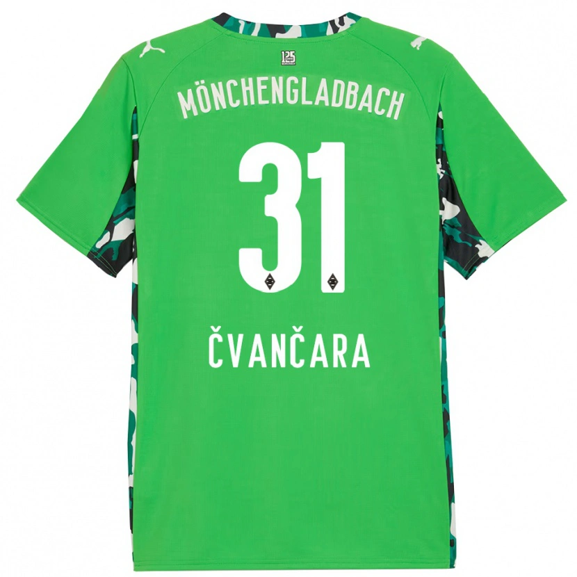 Danxen Kinder Tomas Cvancara #31 Grün Schwarz Auswärtstrikot Trikot 2025/26 T-Shirt Österreich