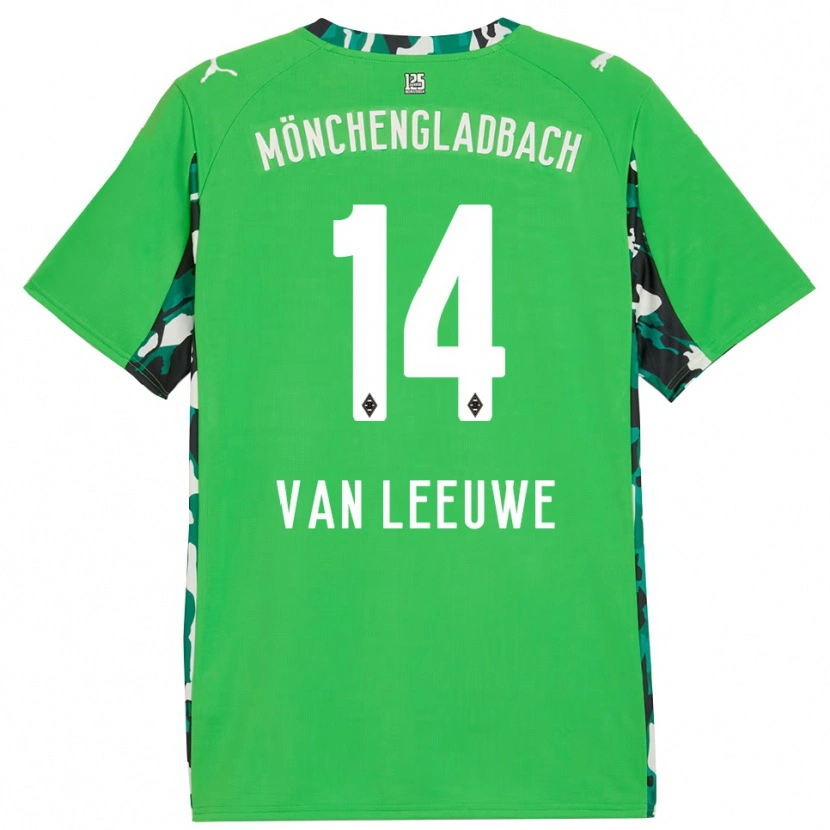 Danxen Kinder Kyra Van Leeuwe #14 Grün Schwarz Auswärtstrikot Trikot 2025/26 T-Shirt Österreich