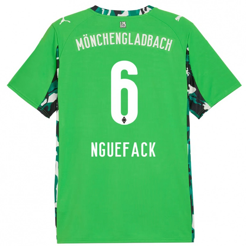 Danxen Kinder Mathieu Nguefack #6 Grün Schwarz Auswärtstrikot Trikot 2025/26 T-Shirt Österreich