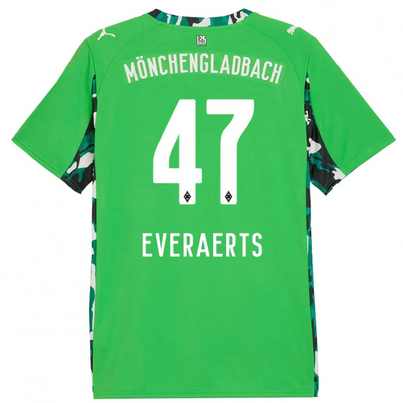 Danxen Kinder Kim Everaerts #47 Grün Schwarz Auswärtstrikot Trikot 2025/26 T-Shirt Österreich