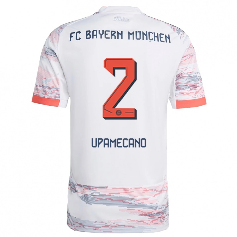 Danxen Kinder Dayot Upamecano #2 Weiß Grau Auswärtstrikot Trikot 2025/26 T-Shirt Österreich