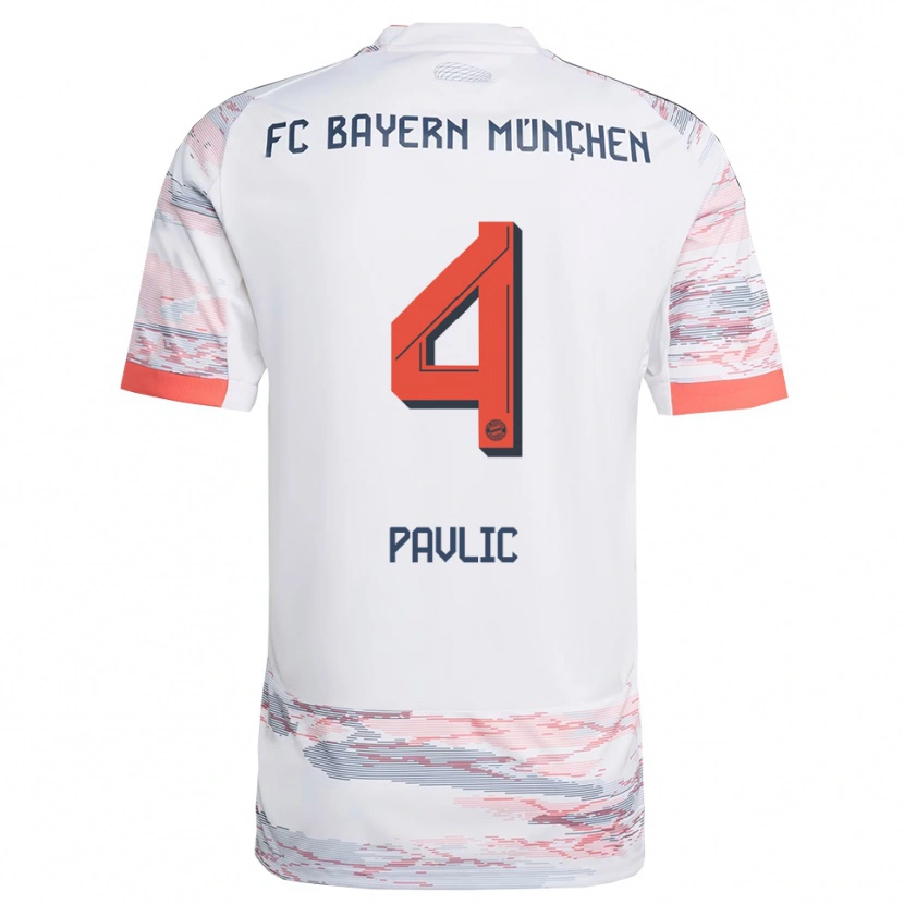 Danxen Kinder Raphael Pavlic #4 Weiß Grau Auswärtstrikot Trikot 2025/26 T-Shirt Österreich