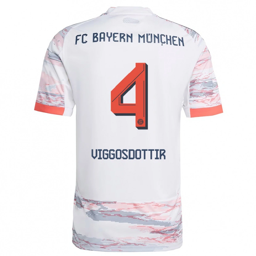 Danxen Kinder Glódís Perla Viggósdóttir #4 Weiß Grau Auswärtstrikot Trikot 2025/26 T-Shirt Österreich