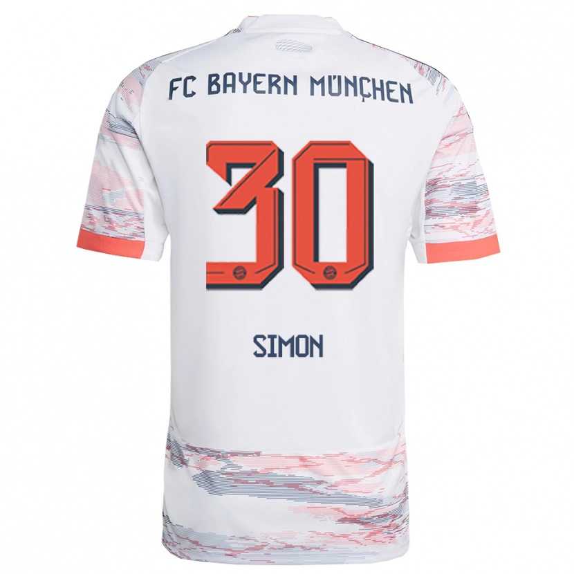 Danxen Kinder Carolin Simon #30 Weiß Grau Auswärtstrikot Trikot 2025/26 T-Shirt Österreich