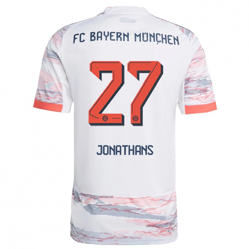 Danxen Kinder David Jonathans #27 Weiß Grau Auswärtstrikot Trikot 2025/26 T-Shirt Österreich