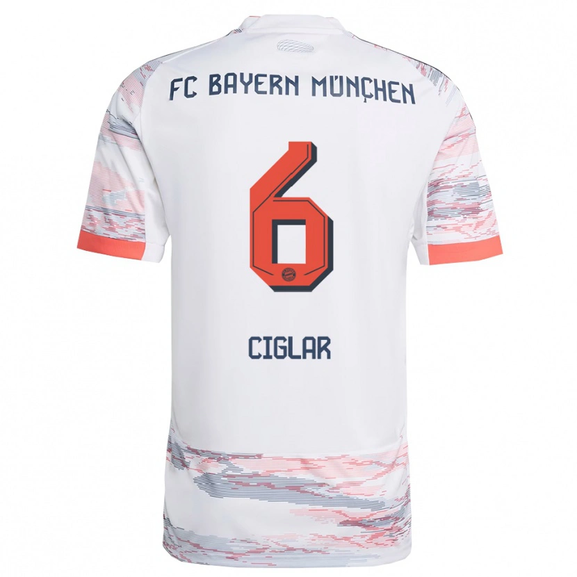 Danxen Kinder Roko Ciglar #6 Weiß Grau Auswärtstrikot Trikot 2025/26 T-Shirt Österreich