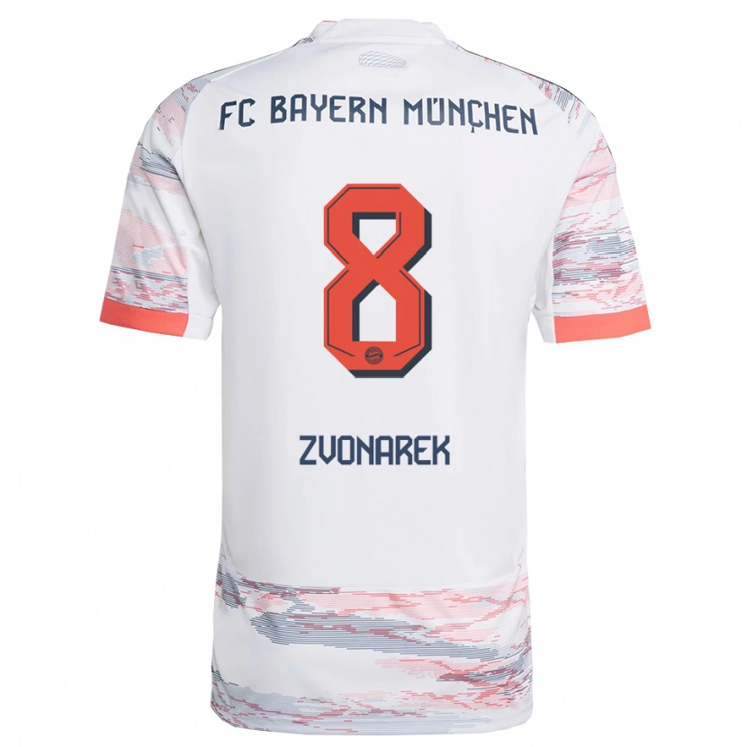 Danxen Kinder Lovro Zvonarek #8 Weiß Grau Auswärtstrikot Trikot 2025/26 T-Shirt Österreich