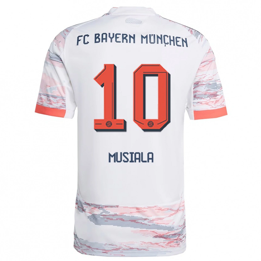Danxen Kinder Jamal Musiala #10 Weiß Grau Auswärtstrikot Trikot 2025/26 T-Shirt Österreich