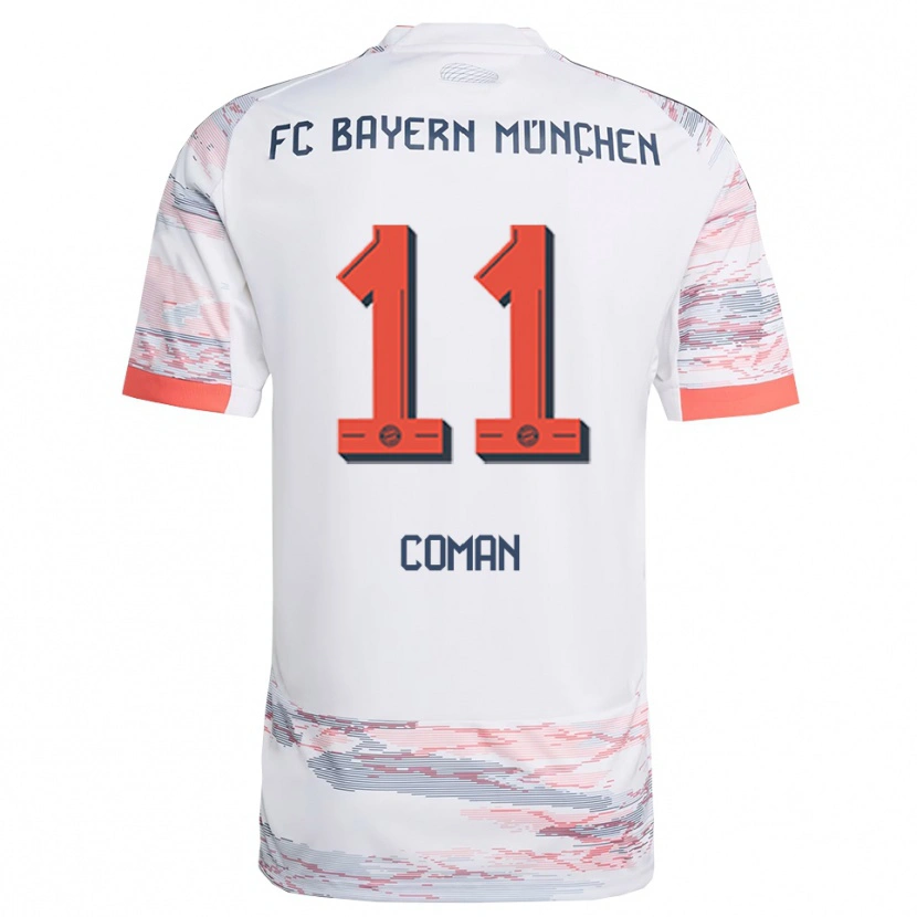 Danxen Kinder Kingsley Coman #11 Weiß Grau Auswärtstrikot Trikot 2025/26 T-Shirt Österreich