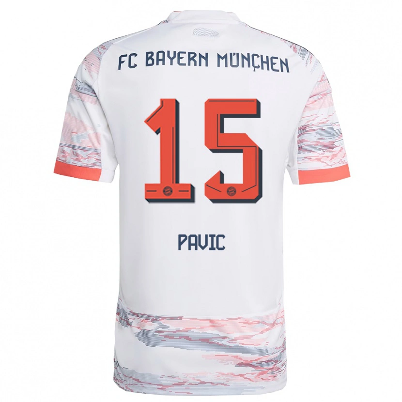 Danxen Kinder Filip Pavic #15 Weiß Grau Auswärtstrikot Trikot 2025/26 T-Shirt Österreich