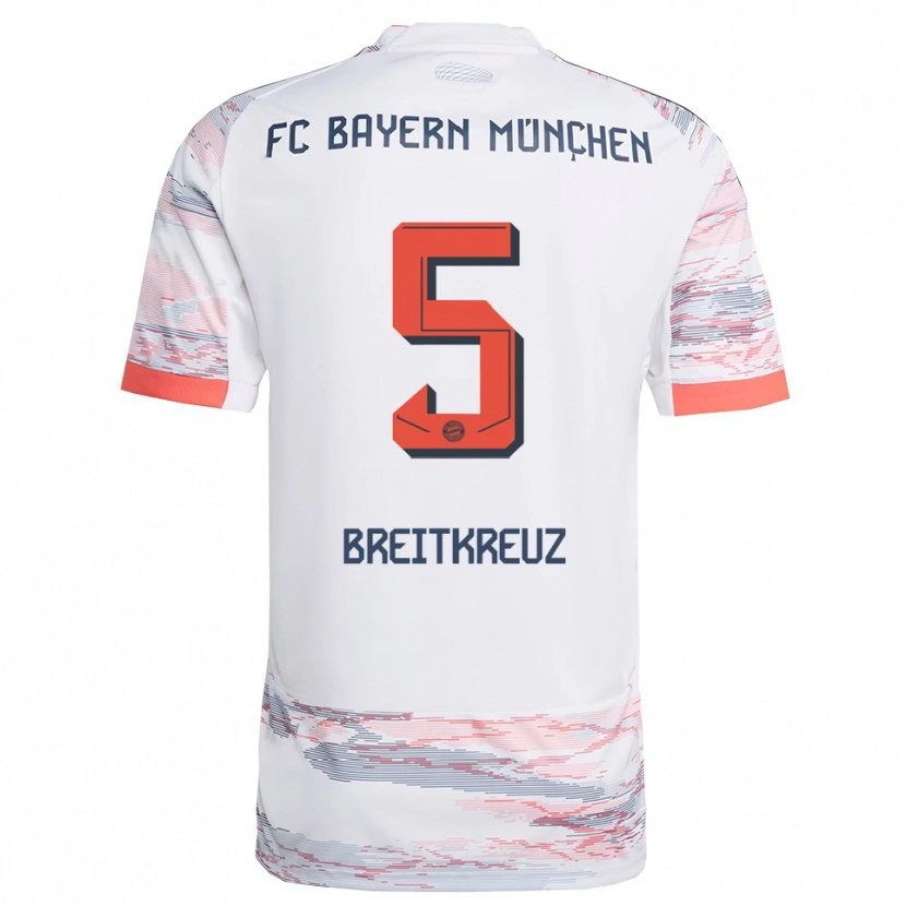 Danxen Kinder Steve Breitkreuz #5 Weiß Grau Auswärtstrikot Trikot 2025/26 T-Shirt Österreich