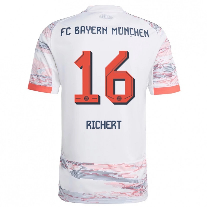 Danxen Kinder Leonhard Richert #16 Weiß Grau Auswärtstrikot Trikot 2025/26 T-Shirt Österreich
