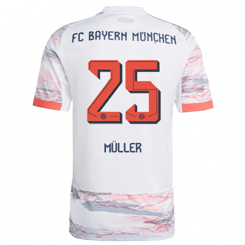 Danxen Kinder Thomas Müller #25 Weiß Grau Auswärtstrikot Trikot 2025/26 T-Shirt Österreich