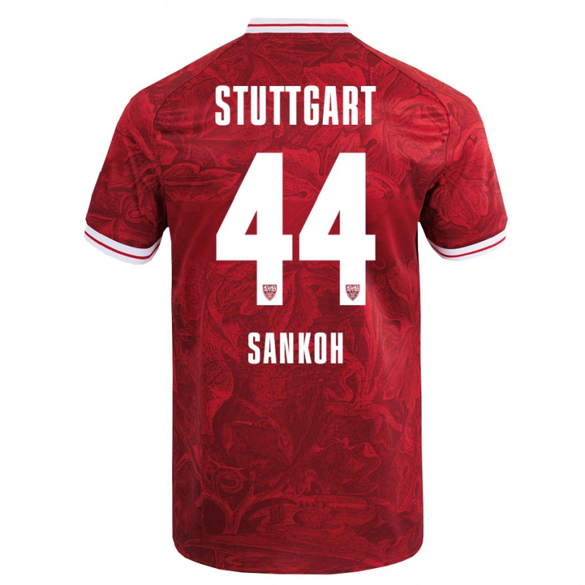 Danxen Kinder Mohamed Sankoh #44 Rot Schwarz Auswärtstrikot Trikot 2025/26 T-Shirt Österreich