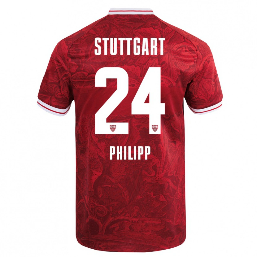 Danxen Kinder Celine Philipp #24 Rot Schwarz Auswärtstrikot Trikot 2025/26 T-Shirt Österreich