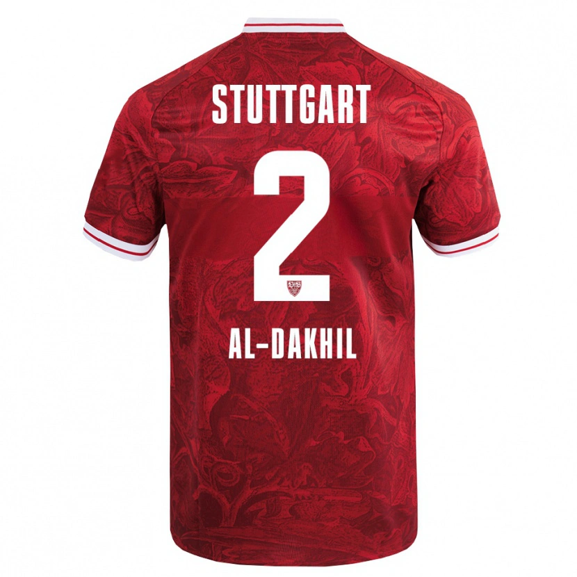 Danxen Kinder Ameen Al-Dakhil #2 Rot Schwarz Auswärtstrikot Trikot 2025/26 T-Shirt Österreich