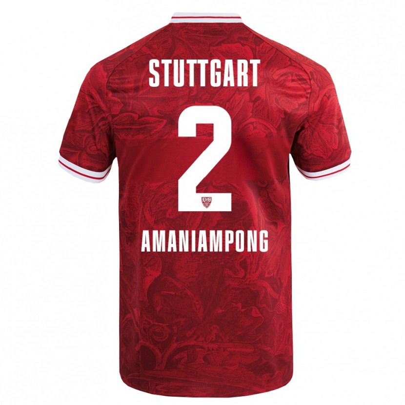 Danxen Kinder Kaden Amaniampong #2 Rot Schwarz Auswärtstrikot Trikot 2025/26 T-Shirt Österreich
