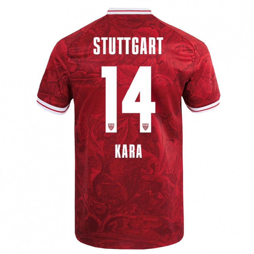 Danxen Kinder Semih Kara #14 Rot Schwarz Auswärtstrikot Trikot 2025/26 T-Shirt Österreich